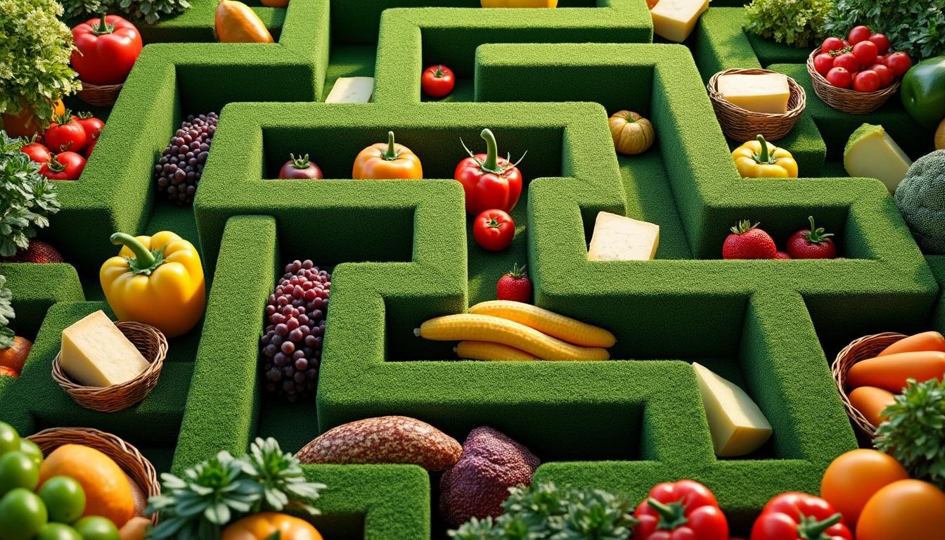 découvrez le labyrinthe des produits locaux et durables, un espace unique pour explorer et savourer des produits authentiques favorisant le commerce équitable et le respect de l'environnement.